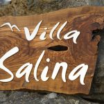 Villa Salina Olive Wood Sign