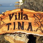 Villa Tina Olive Wood Sign